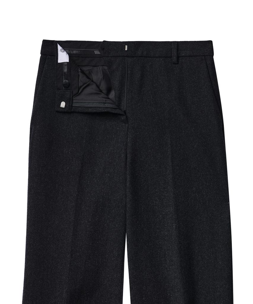 MUSINSA STANDARD WOMAN Women'S Wool Flannel Wide Slacks [Charcoal Gray]
