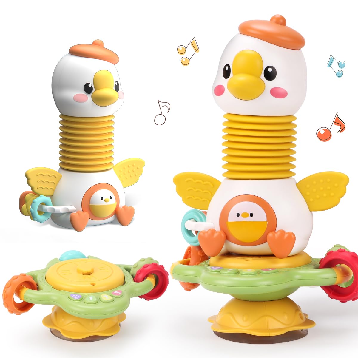 

Qizebaby Baby Toys, 0 Years Old, Musical Toy, Baby Suction Cup Highchair Toy, Educational Toy, Sensory Toy for Toddlers, Early Educational Gift for