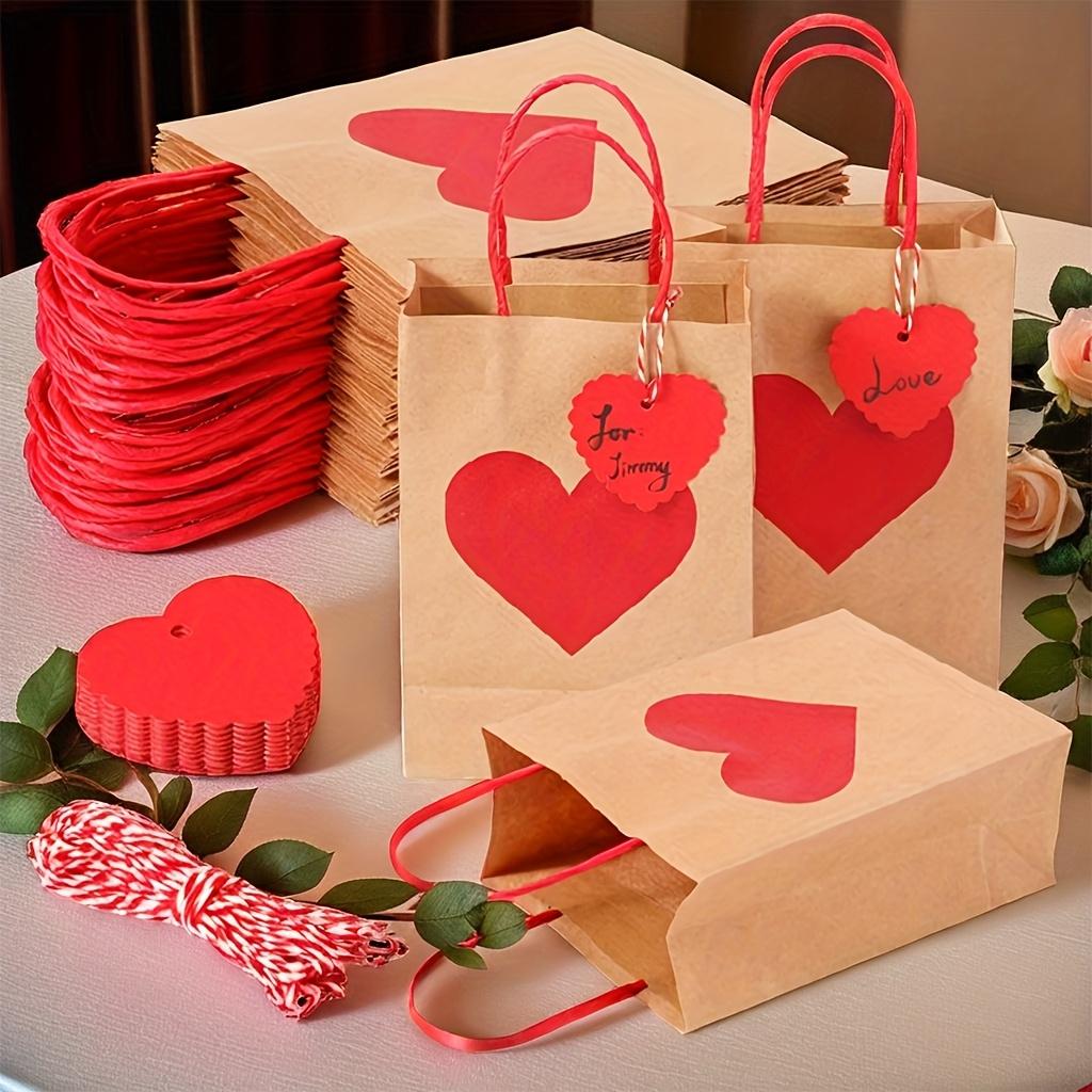 10pcs Gift Bag for wedding, kraft paper tote bags for Shopping, Valentine's Day Decor Supplies, birthday Party Bag, graduation, jewelry packaing