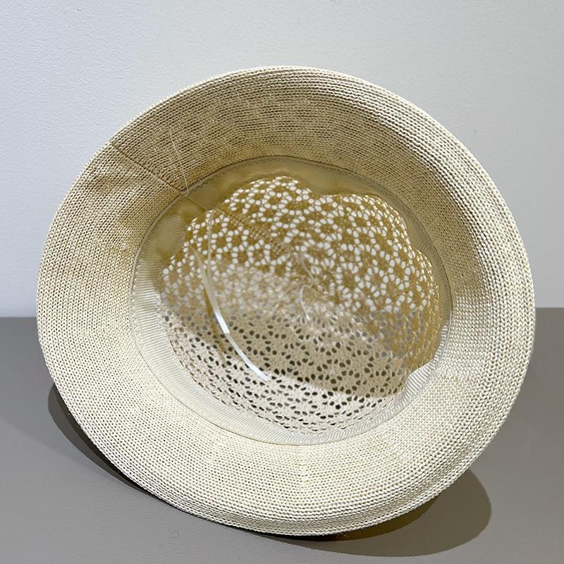 Spring and Summer New Elegant Top Hat, Fashionable and Versatile Woven Rolled Edge Sunshade Fisherman Hat