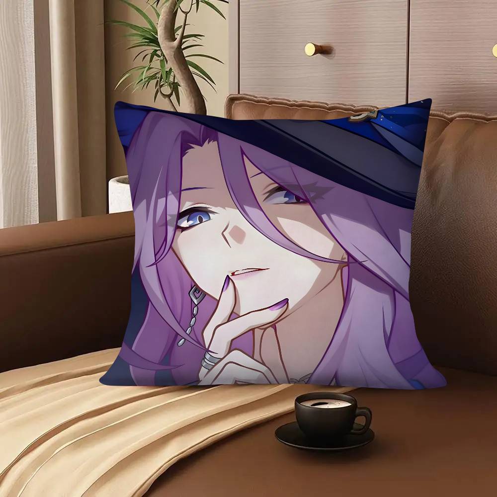 1pc Game Cool Anime Girl Honkai Star Rail Jade Pillow Case Fashion Square Pillowcase Bedroom Sofa Room Ins Decoration Leisure