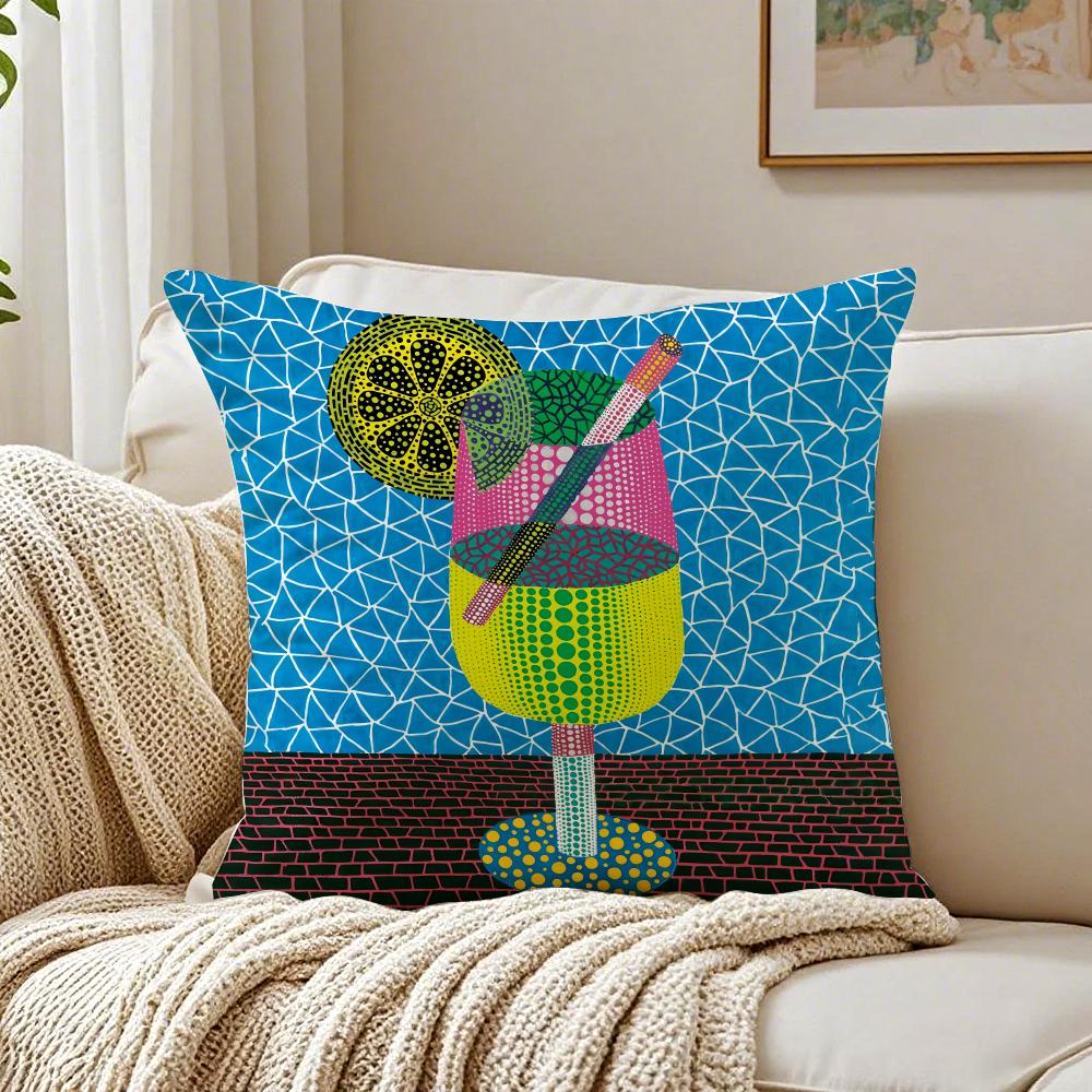 Yayoi Kusama Abstract Art Pumpkin Cushion Cover Linen Pillowcase Soft  for Sofa Bed Home Room Decor