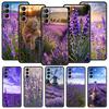 Simple Lavender Purple Flowers Phone Case For Samsung Galaxy S24 S23 S22 S20 Ultra S21 FE 5G S10 S9 Plus S10E S8 Soft Cover
