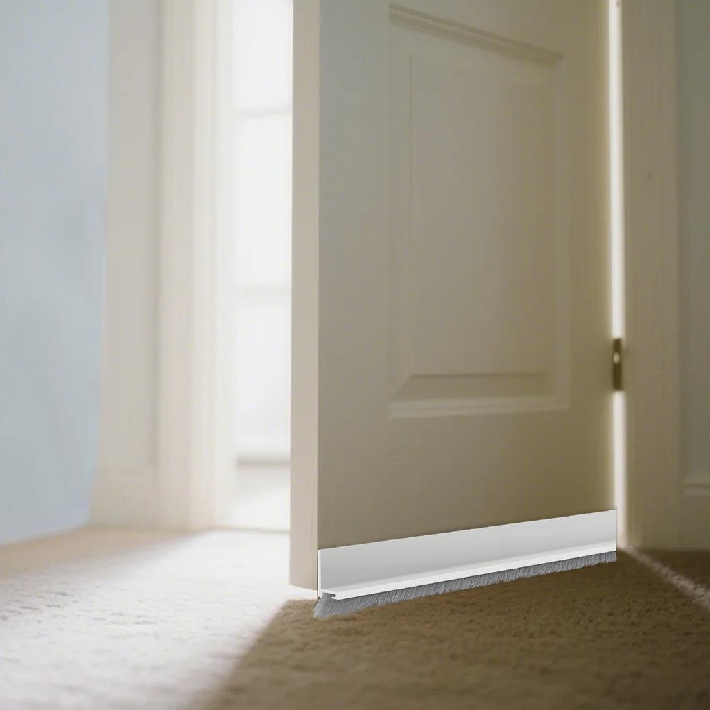 Door Bottom Seal Strip with Brush Weatherstripping for Draft Prevention Noise Reduction and Dust Protection Suitable for Various Door Types and Sizes