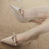Sandali da Donna 2025 Estate Sexy Punta Affusolata Tacchi Alti Nuovo Marchio Designer Eleganti Slip On Festa Abito Sandali da Donna Zapatos