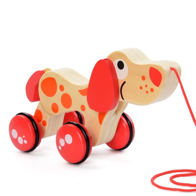 Hochwertiges Spielzeugauto aus Holz mit Tiermotiven in Welpenform für endlosen Spielspaß und regt die Fantasie an
