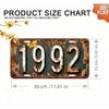 High Definition Metal Tin Sign Vintage Year Number License Plate Style Rustic Retro Wall Art Decor for Home Bar Garage