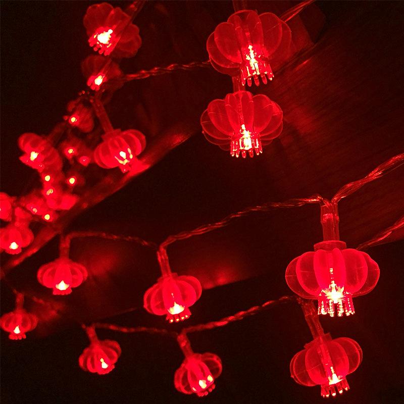 LED Red Lantern String Lights - Festive New Year and Spring Festival Decoration