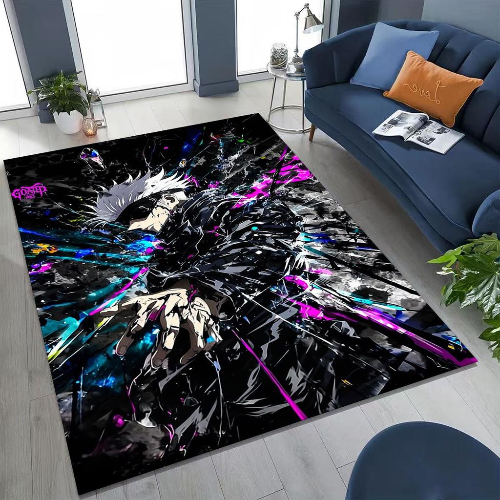 Anime Jujutsu Kaisen Yuji Satoru Kreslený koberec do ložnice, obývacího pokoje, k pohovce, domácí rohožka, dekorace, velká dětská hrací protiskluzová podložka na podlahu