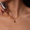 Zircon Heart Stainless Steel Necklace – Elegant Clavicle Chain for Women