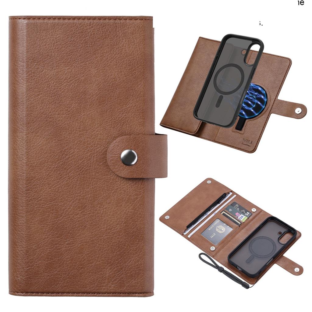 VILI GVB Series for iPhone 16 Plus Case Compatible with MagSafe Detachable Leather Phone Cover