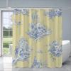 Rustic Countryside Toile Print Water-Resistant And Mildew-Resistant Shower Curtain With Classic Design For Bathroom Decor
