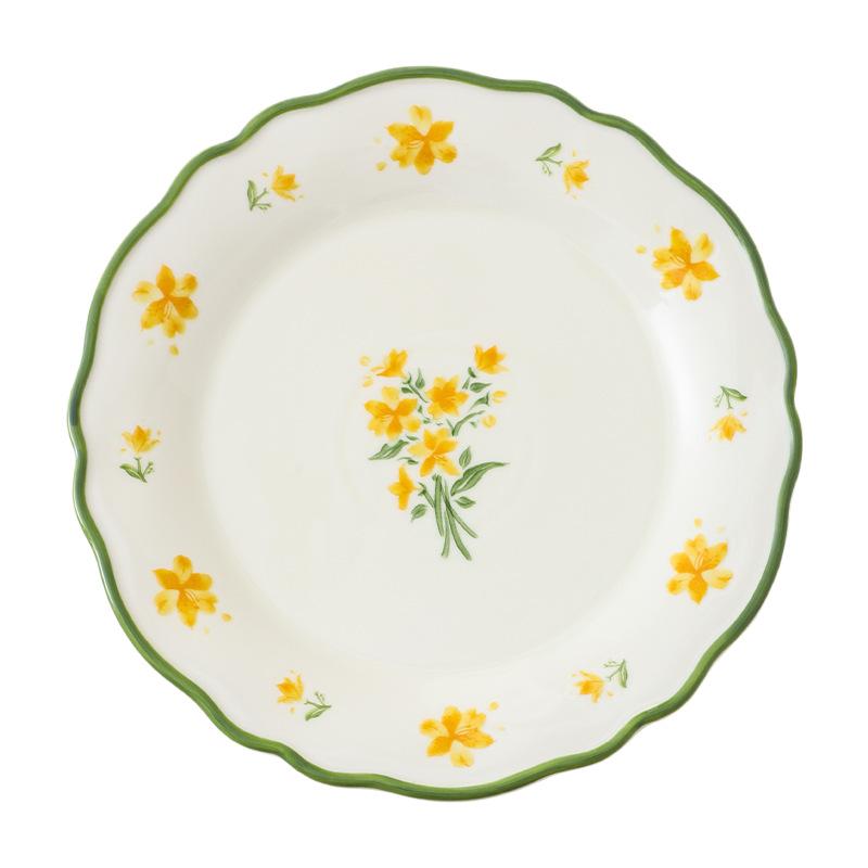 Sean Japanese Tableware Dishes Underglaze Color Household Ceramic Kitchen Utensils Dish Dish Deep Plate Creative Small Fresh Tableware