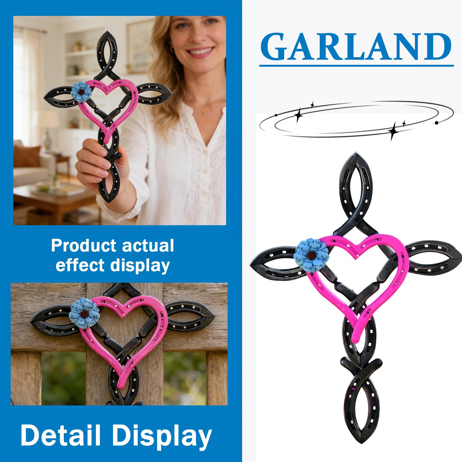 

Atural Horsehsoe Cross With Heart Metal Wall Art Horseshoe Cross Outdoor Patio Home DecorHome Decor One Size