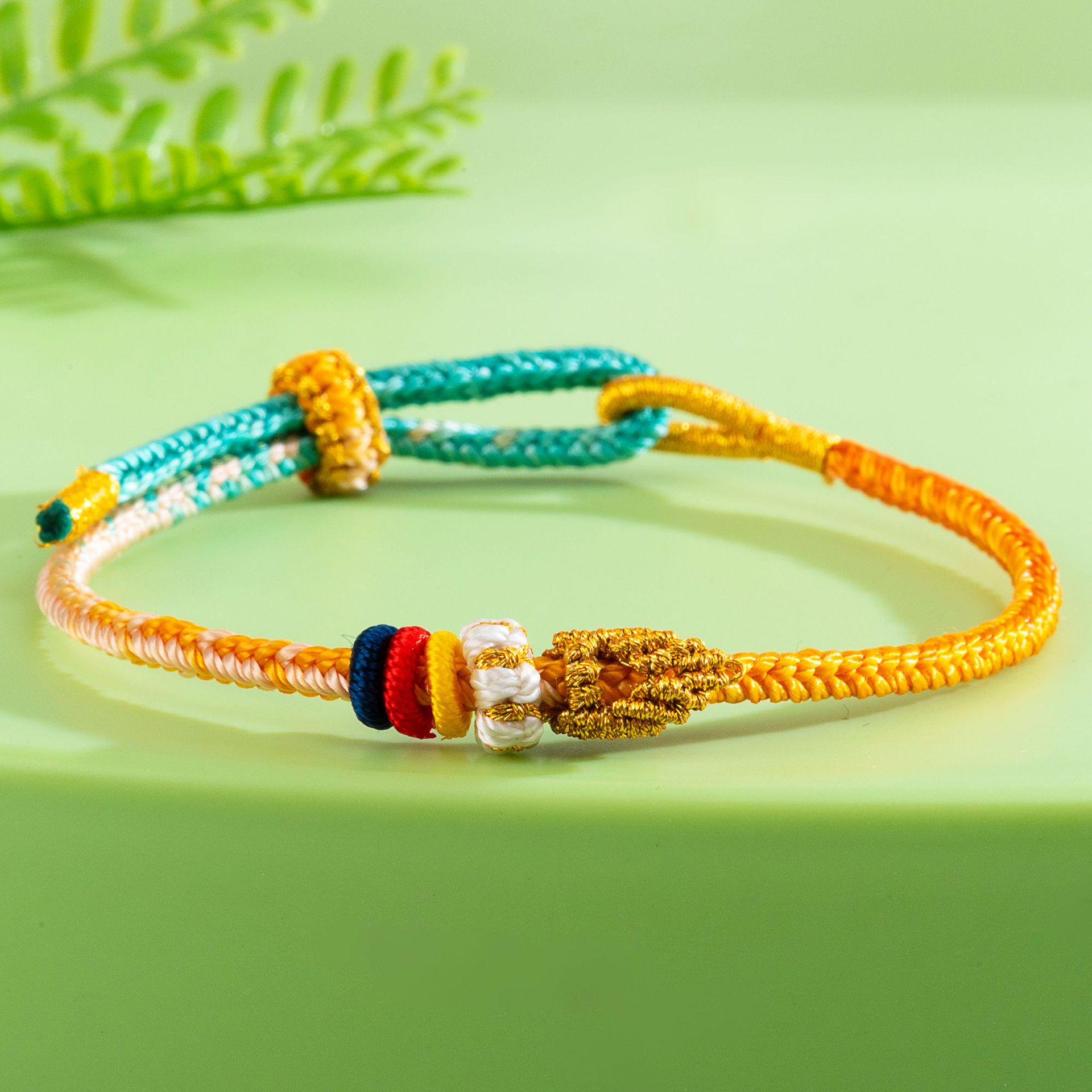 Colorful Koi Bracelet: Motivational Good Luck Red Rope for Students