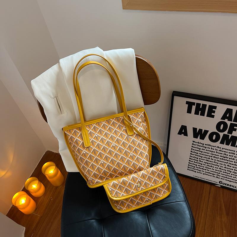 New style fashion dog tooth shopping bag large capacity tote bag shoulder handbag women's bag