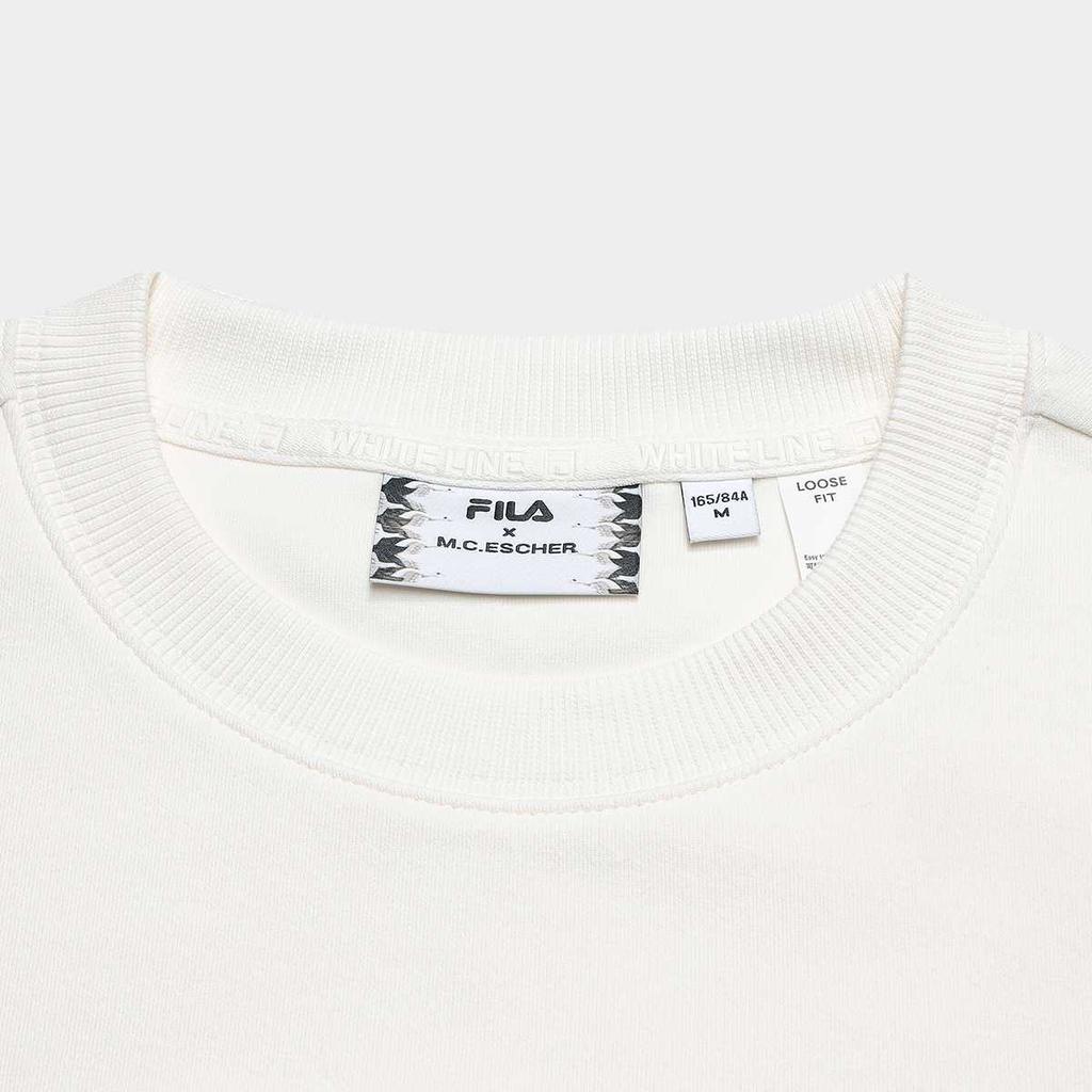 FILA Heritage Long Sleeve Loose Comfortable Sweatshirt Women tops Sugar-White F11W548230FIV