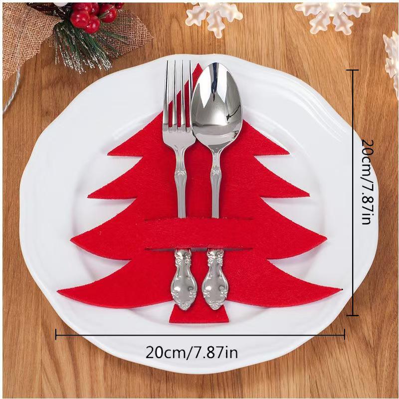 Kalligraphie Pinsel Filz Weihnachtsbaum Besteck Deko Set