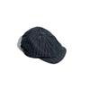 Washed cotton denim, artistic striped, eight-panel newsboy cap, unisex, British-style forward cap