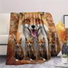 1Pc Fox and Sloth Print Flannel Blanket, High quality Comfortable for All Seasons, Home Decor, Warmth and Comfort, Perfect for Gifts