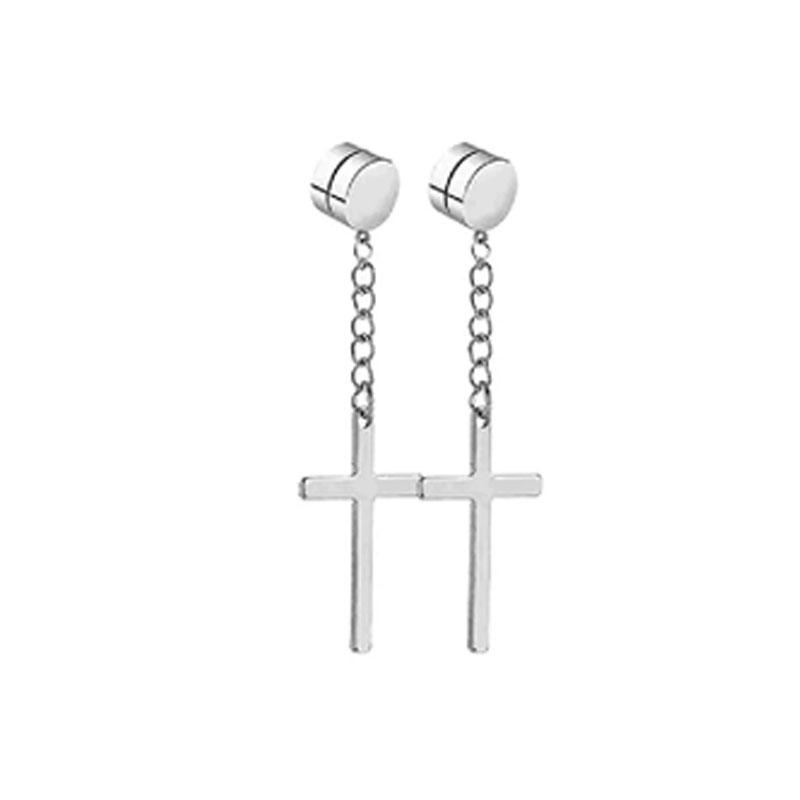 1-10 Paar modisches magnetisches Zirkon-Edelstahl-Fake-Ohrring-Set für Herren, ohne Ohrloch