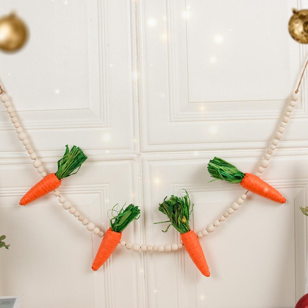 Carrot Decorations Easter Carrot Banner String Vivid Durable Unique Adorable Easter Carrot Ornament For Wall Window Fireplace