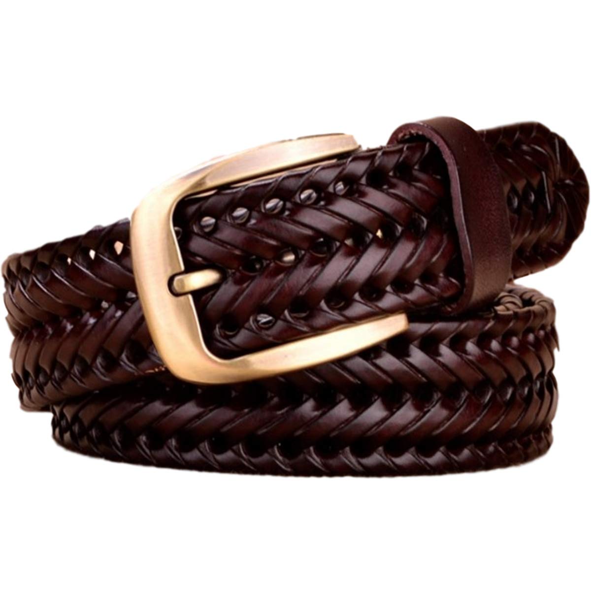 

crbelte Italian Leather Mesh Business Genuine 115cm Long Men s Belt, Braided, Design, Leather, 3.5cm Wide, (Dark Brown)