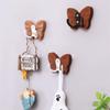 Butterfly Design Self-adhesive Coat Hanger Double Hook Hanging Key Holder  Home Decoration