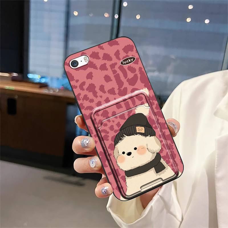 Fashion Design Dirt-resistant Phone Case For Iphone 5/5S/SE/ip5/ip5S/ipSE Card Bag TPU Card Slot Shockproof Anti-knock