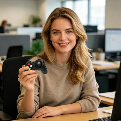 Jouet Fidget Manette de Jeu avec Cordon de Serrage Soulagement du Stress Mini Manette de Jeu Joystick Rouleau Clicker Jouet Outil de Décompression Maison Bureau Travail