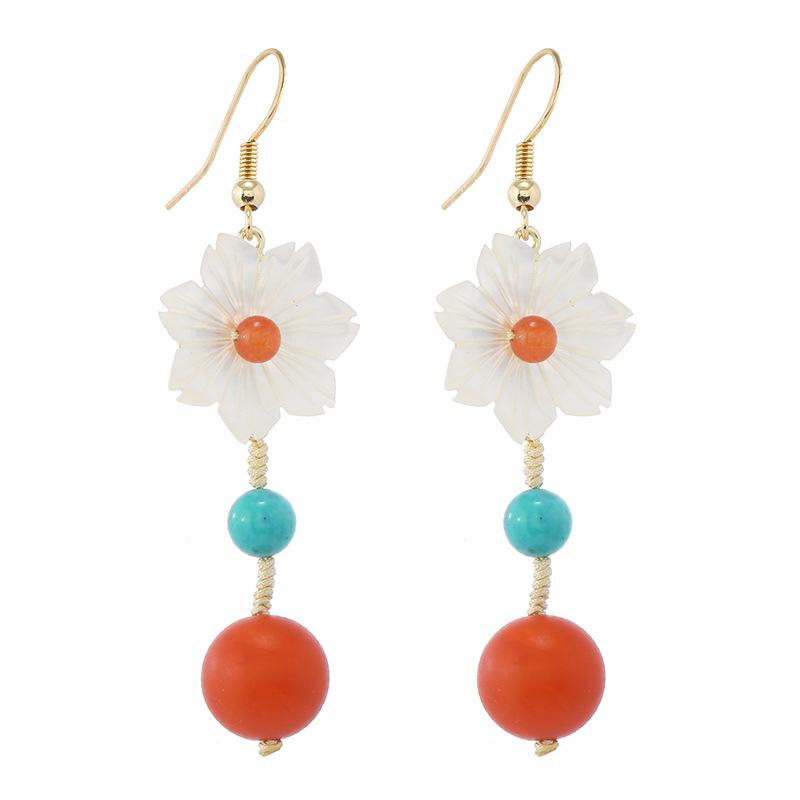 Niche retro earrings medium and long fringed earrings simple temperament cheongsam earrings women