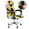 Office Computer Chair Cover Dust-proof, Geometry Stretch Printed, Elastic Game Chair Slipcover, Rotatable Armchair Protector,M/L