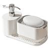 Kitchen Dish Soap Dispenser with Sponge Holder Anti-Slip Base Refillable Hand & Dish Soap Container Kit Hand Sanitizer Dispensing Box for Home Hotel