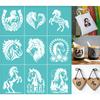 2 Stück Selbstklebende Siebdruckschablone zum Malen auf Holz DIY Dekoration T-Shirt Stoff Pferd 220x280mm