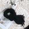 Scarf female Korean version simple and versatile thickened warm female atmosphere knitted wool solid color scarf customization