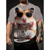 New Lovely Hamster Graphic T-Shirt Men Women Cartoon Animal 3D Print Summer O-Neck Short Sleeve T-shirts