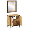 2 Piece Bathroom Furniture Set Iron and Solid Mango Wood