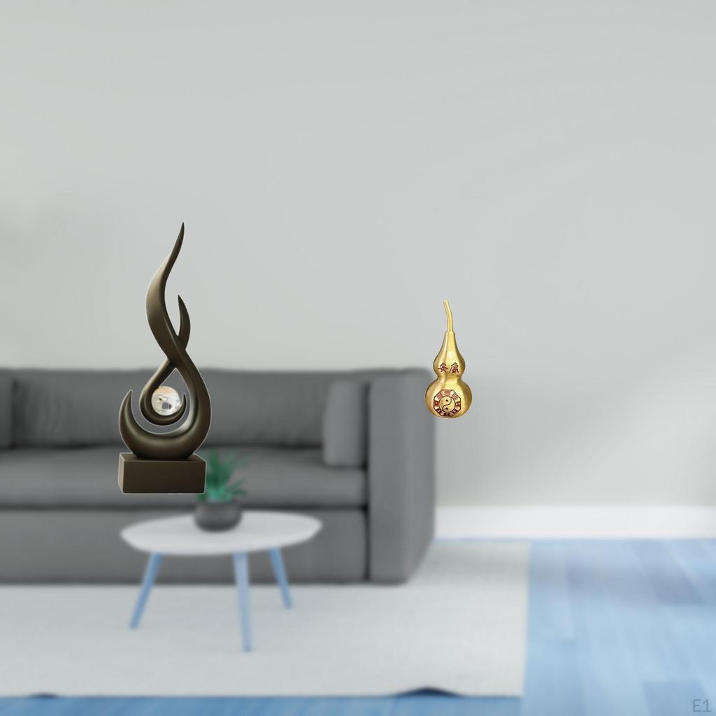 Modern Resin Flame Gourd Sculpture Abstract Desktop Ornament Handcrafted Feng Shui Centerpiece