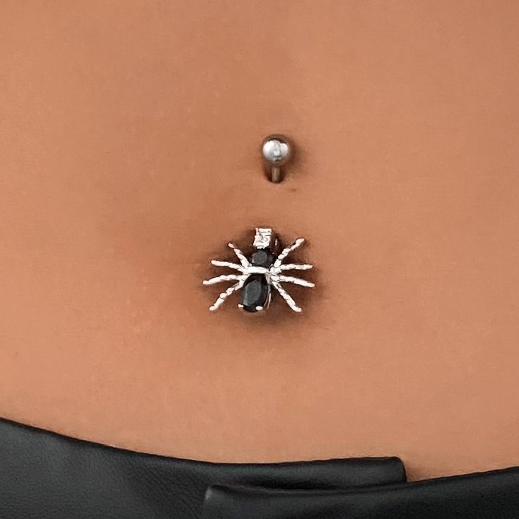 CZ Cross & Heart Belly Button Ring Set, Gold & Silver Tone Dangling Navel Piercing Jewelry
