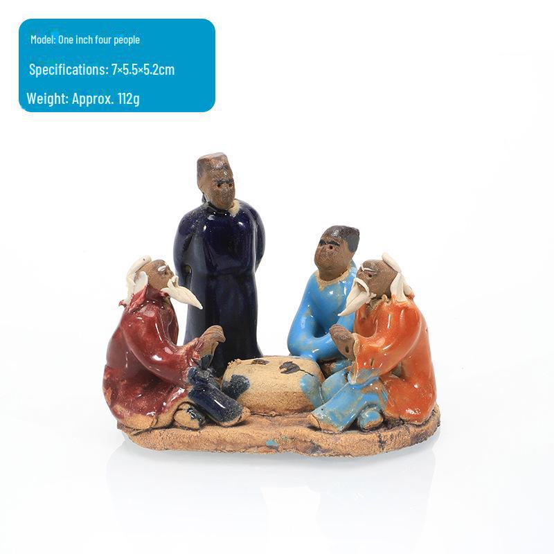 Decorative Ceramic Old Man Figure for Fish Tank Bonsai and Micro Landscape