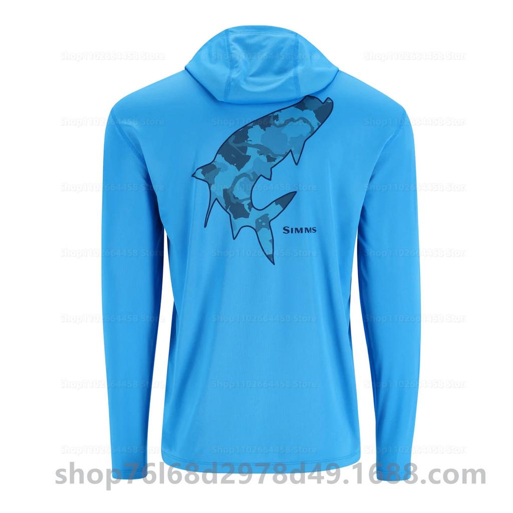 Cross-border SIMMS fishing suit UPF50 long-sleeved hoodie quick-drying breathable sunscreen clothes Luya outdoor T-shirt new