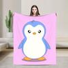 P-Pudgy Penguin Blanket Cute Penguin  Fleece Funny Warm Throw Blankets For Bedding Lounge Textile Decor,