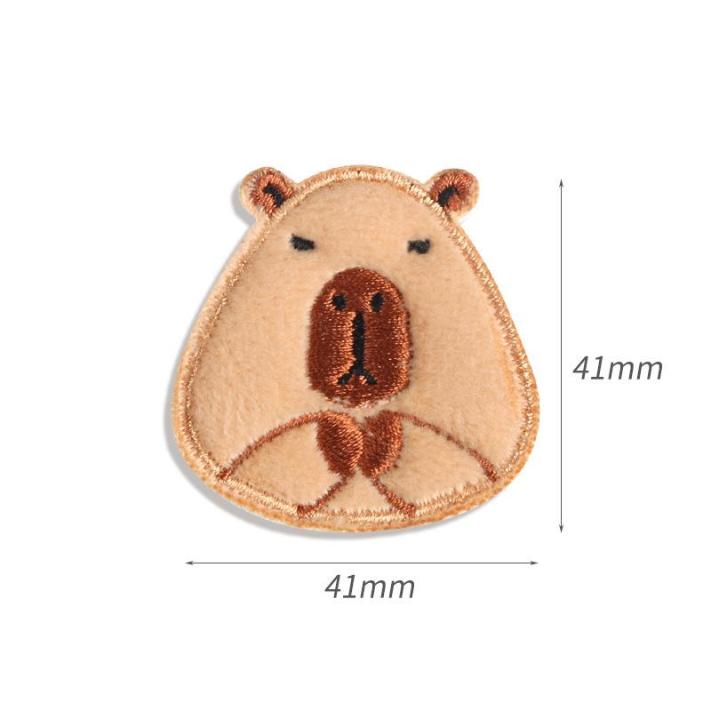 Kapibara Self-Adhesive Patch Sticker Plush Clothes Hole Repair Cloth Sticker Down Jacket Seamless Embroidery Hand Account Decoration