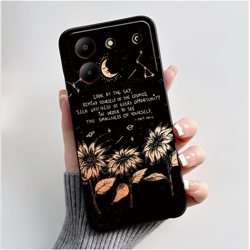 Süße Cartoon Hülle Für ZTE Blade A54 Fundas Capa Druckschale Schutzhülle Weiches Silikon Schwarzes Gehäuse Coque