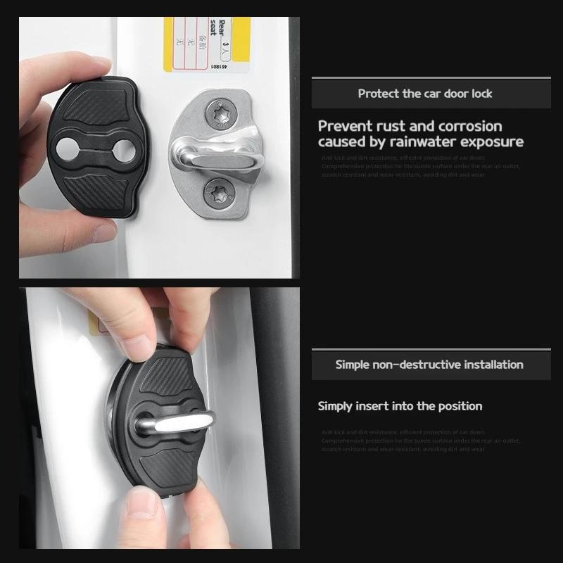 Adecuado Para tesla Cubierta del limitador de bloqueo de puerta del modelo Y de Tesla modelo 3 Cubierta protectora Modificación Accesorios Internos del Coche