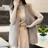 Women's fur light autumn and winter vest medium and long imitation raccoon hair mink fleece thin imitation fox hair jacket