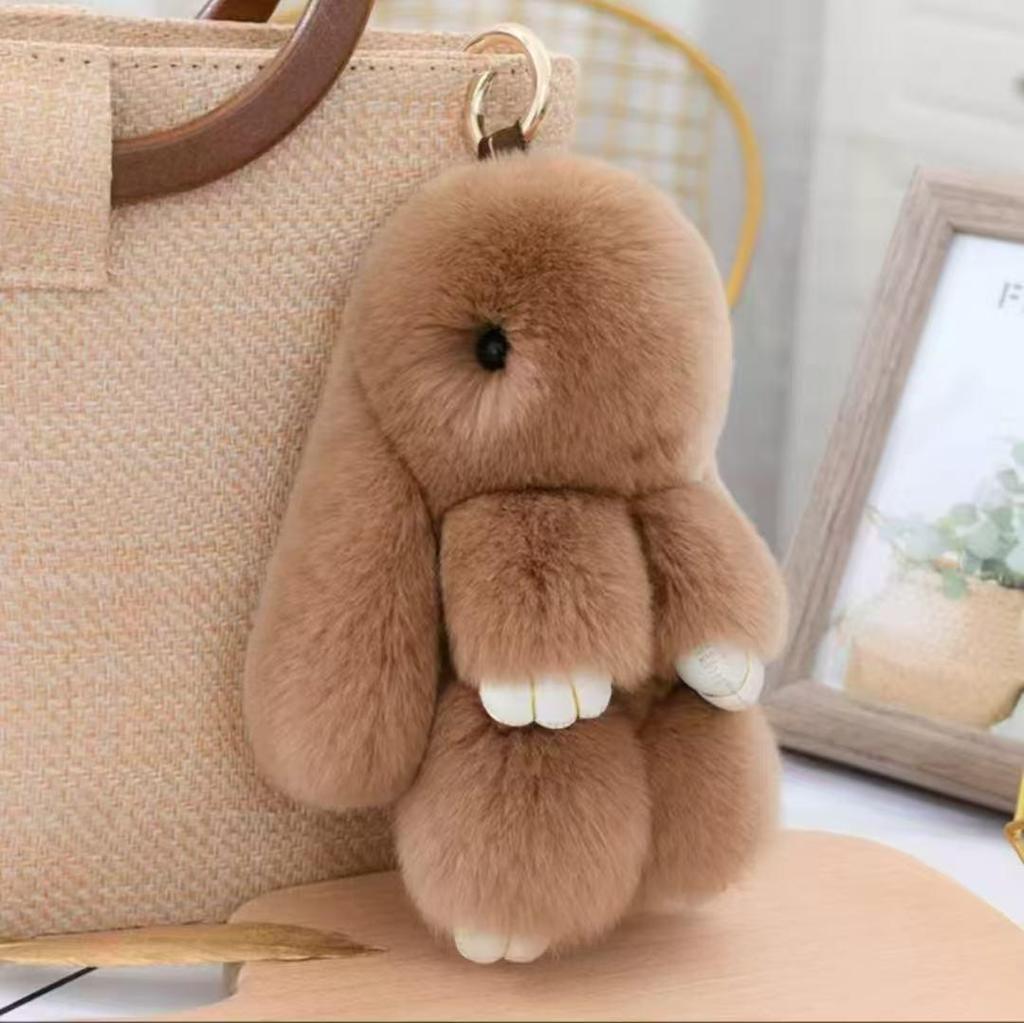 Faux Rabbit Fur Cartoon Doll Pendant - Cute Small Rabbit Keychain & Bag Charm