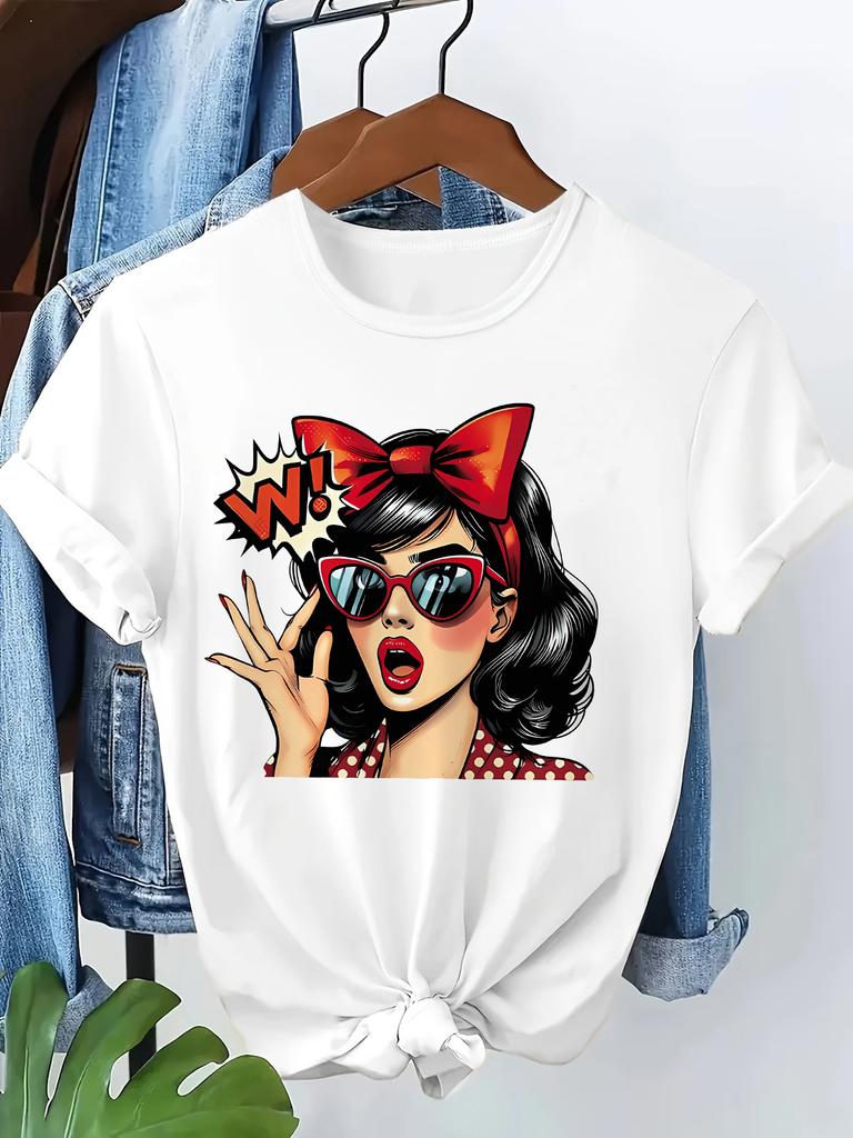 Hip Hop Girls Streetwear Casual Y2k Fashion Tshirt Print Short Sleeve T Shirt Clothing Top Tee Summer Ladies Girls Shirt Tops