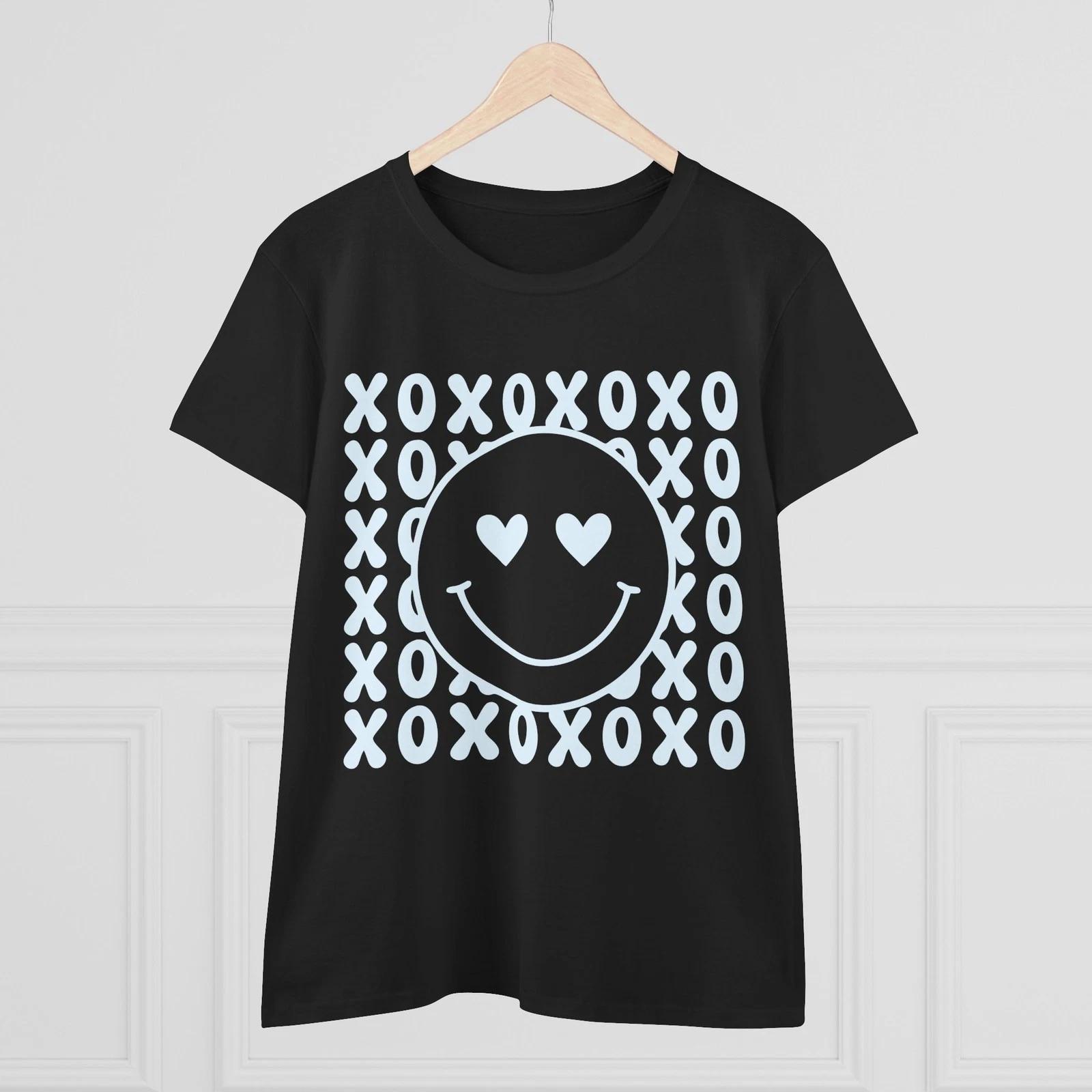 

Женская футболка XOXO Smiley – Милая и стильная хлопковая футболка на каждый день 4XL