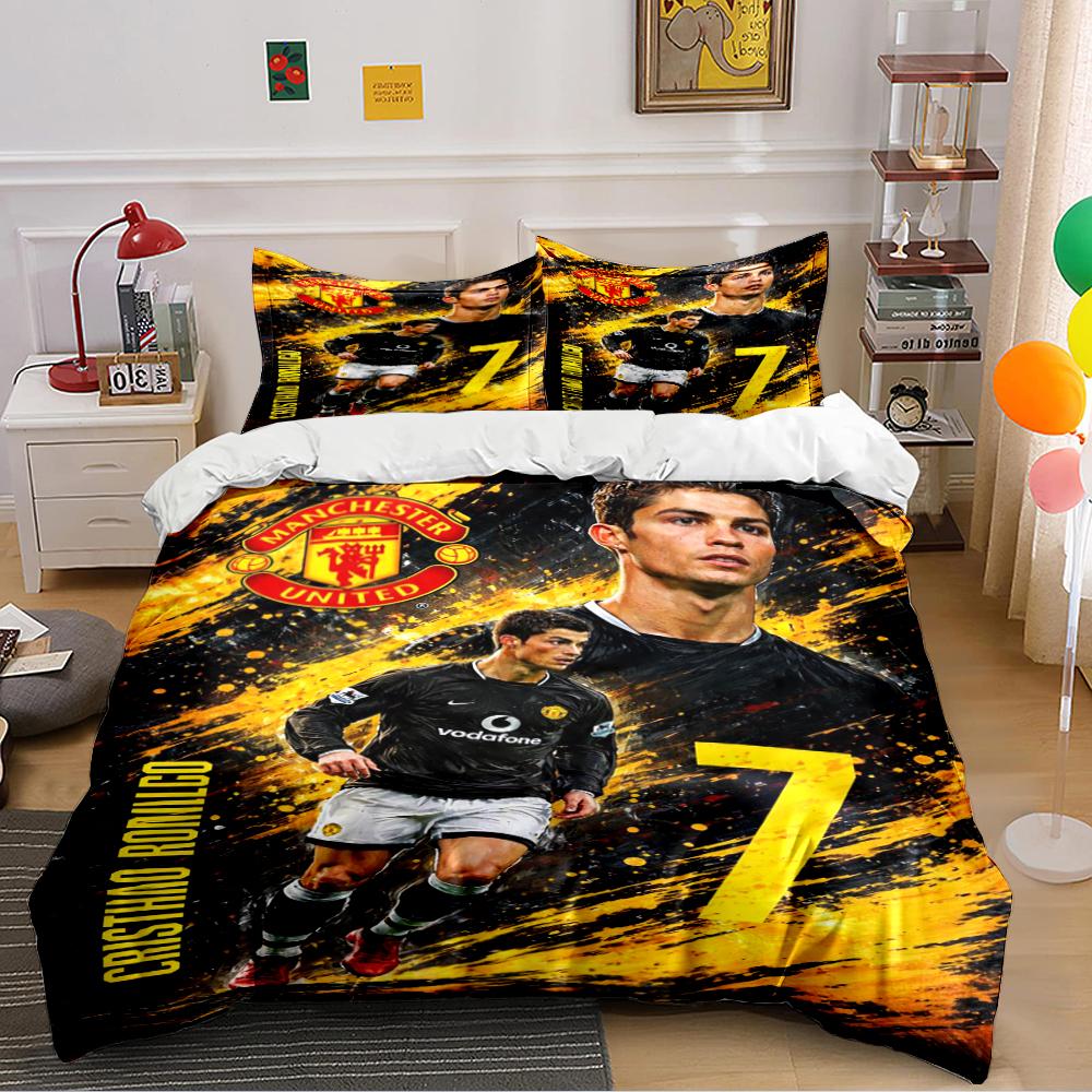 Manchester United Ronaldo Bedding Set Bedding Set (1 Duvet Cover, 2 Pillowcases, Duvet Not Included)